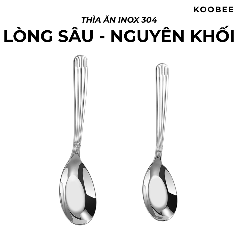 Thìa Inox 304 Ăn Cơm, Phở, Súp – Thiết Kế Cán La Mã Sang Trọng, Lòng Sâu Đáy Phẳng, Đúc Nguyên Khối Cao Cấp | Mã 224