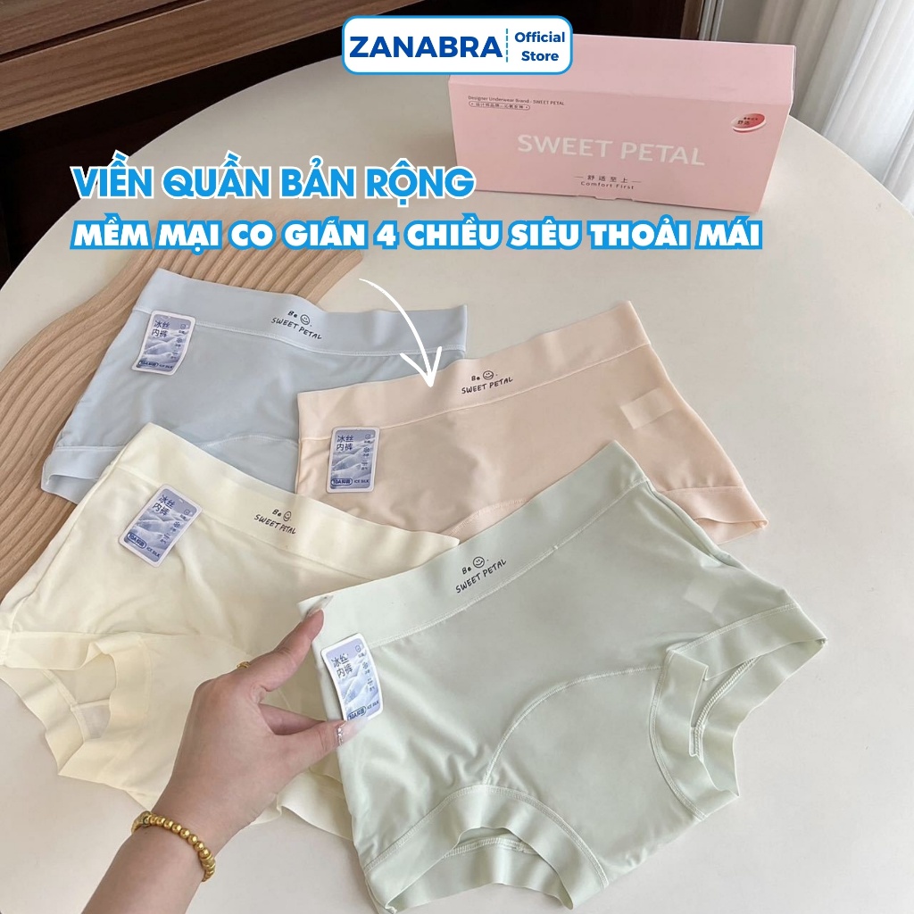 [ Thiết Kế Mới ] Quần boxer nữ su mềm mịn thoáng khí, Hộp 5 quần lót dạng đùi màu pastel có thể làm quà tặng L5422
