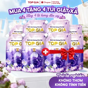 Nước Giặt Xả TOPGIA Hương Đắm Say Dịu Nhẹ An Toàn Làm Sạch Vết Bẩn Lưu Hương 72H