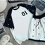 Set Bộ Đồ Raglan In Số 01 Họa Tiết Sao, Bộ Áo Phông Quần Short Form Rộng Mặc Nhà Đi Chơi Phong Cách Streetwear Năng Động