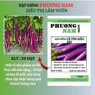 20 Hạt - Hạt Giống Cà Tím Siêu Dài 50 - 60 Cm Phương Nam