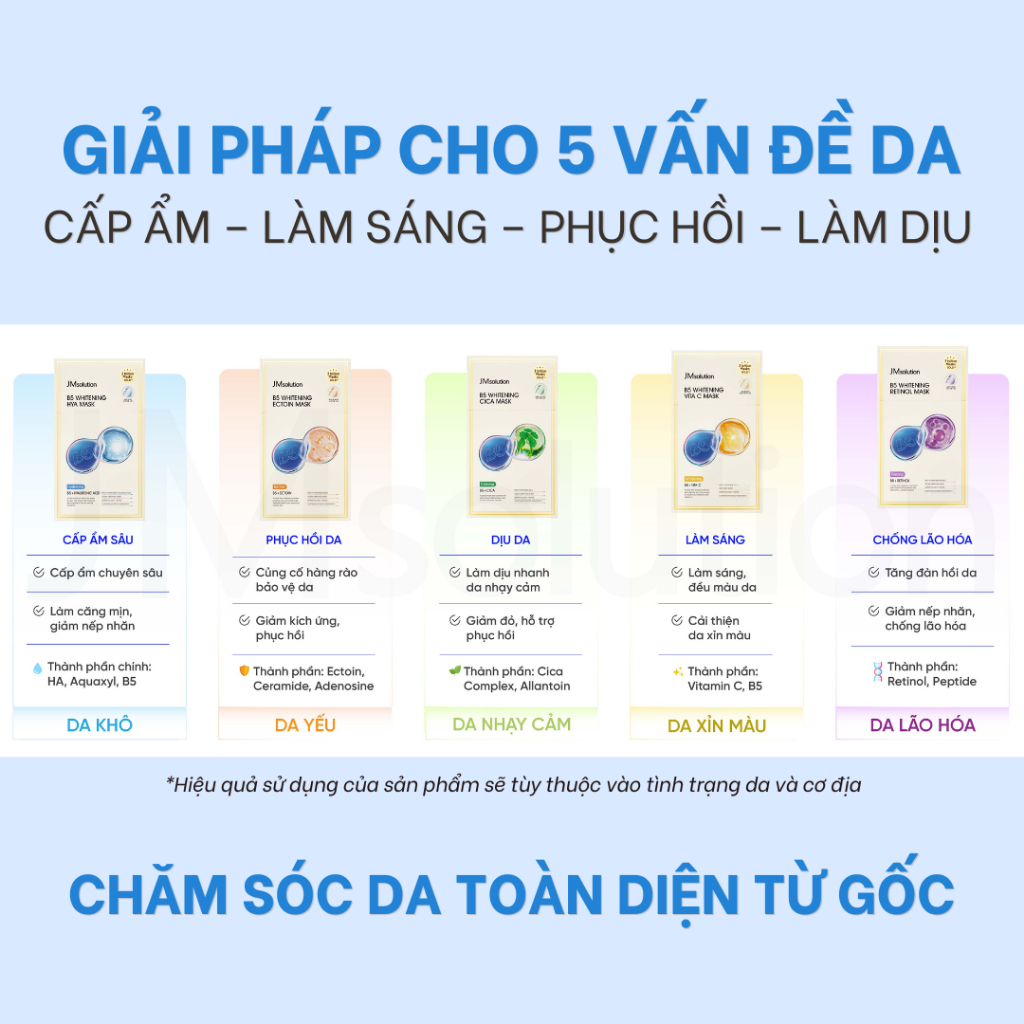 JMsolution Mặt Nạ B5 Whitening Hya Mask Chính Hãng Cấp Ẩm Chuyên Sâu Cho Da Khô Dưỡng Da Căng Mịn
