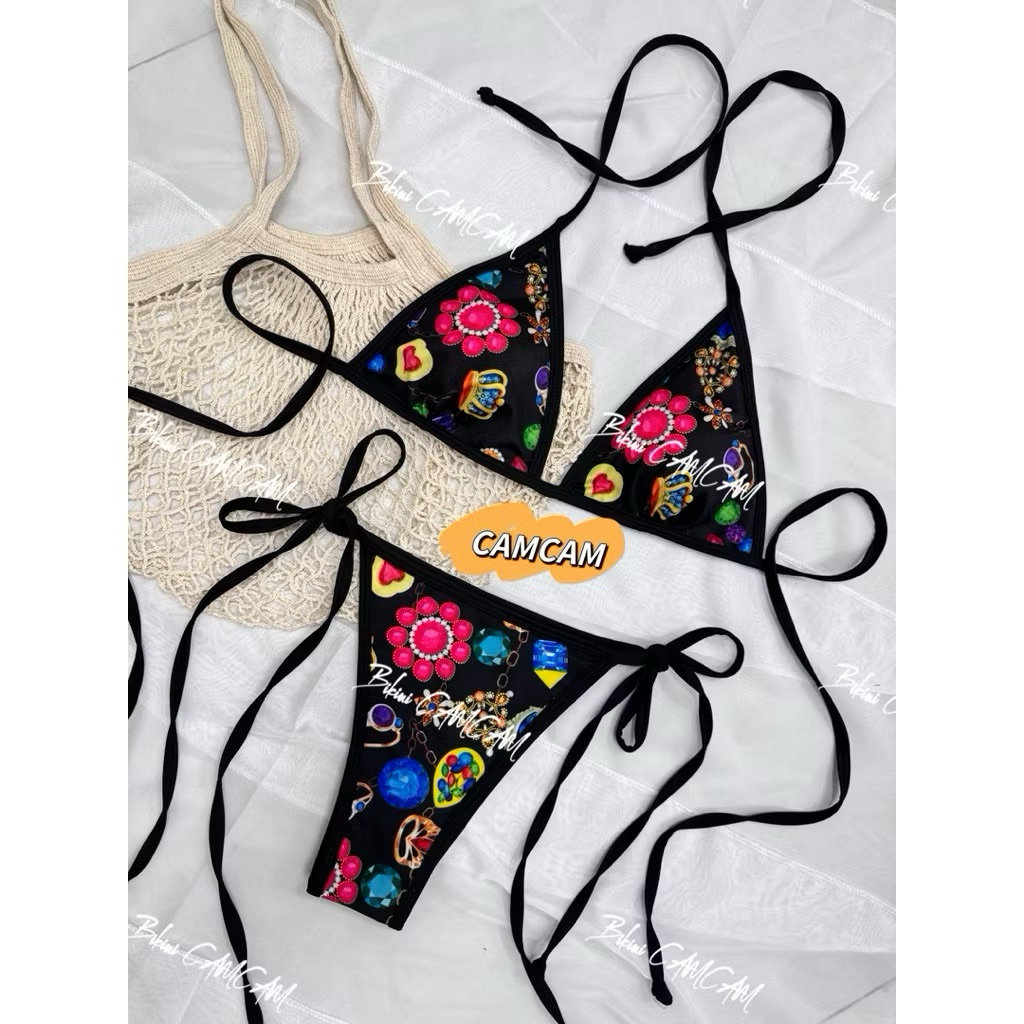 Bikini đồ bơi mẩu viền đủ màu phom ôm mông slay gợi cảm(sẳn hàng-hoả tốc)
