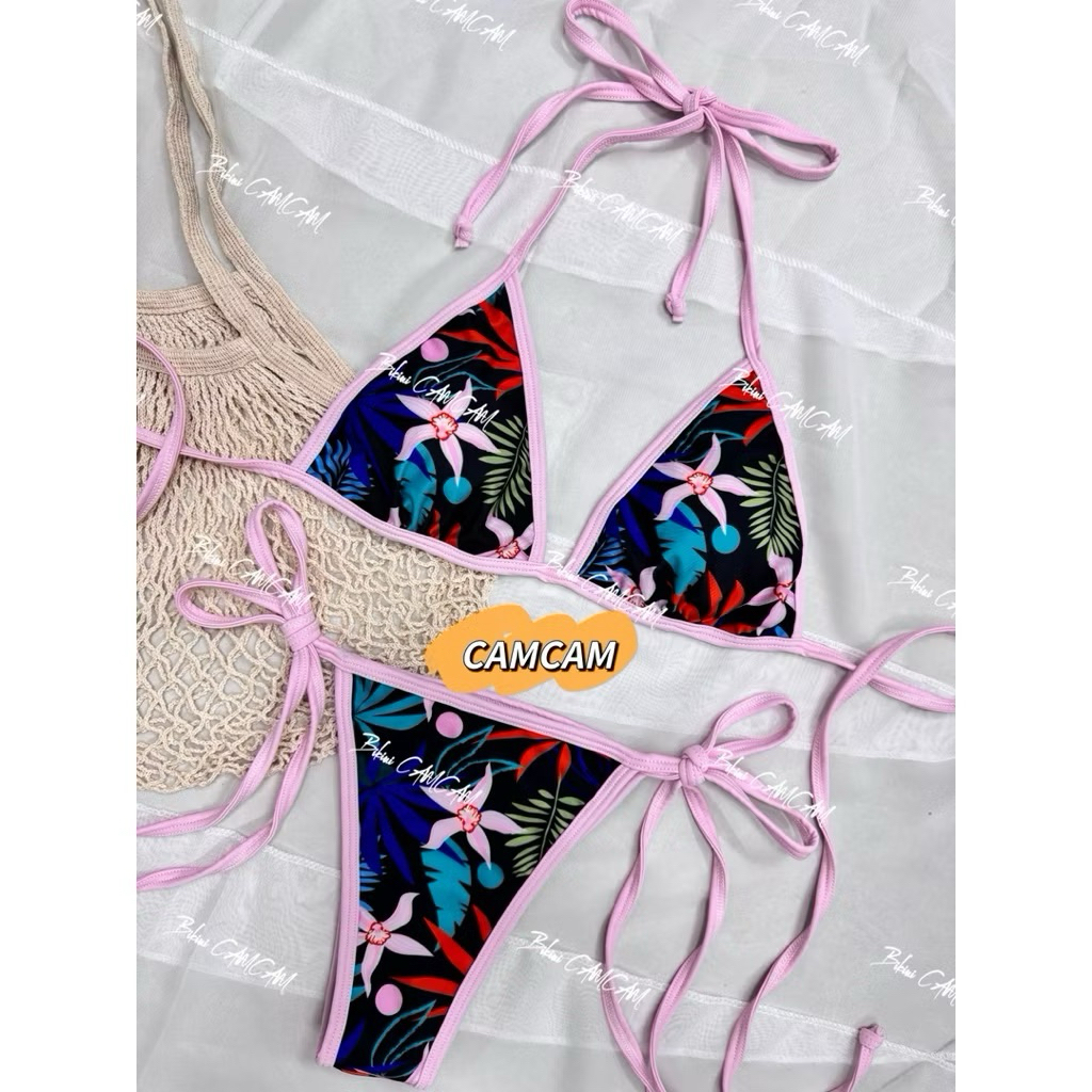 Bikini đồ bơi mẩu viền đủ màu phom ôm mông slay gợi cảm(sẳn hàng-hoả tốc)