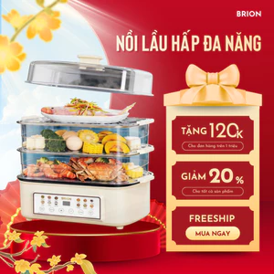 Nồi Lẩu Hấp Điện Đa Năng BRION Dung Tích 28L Bảo Hành Chính Hãng 24 Tháng