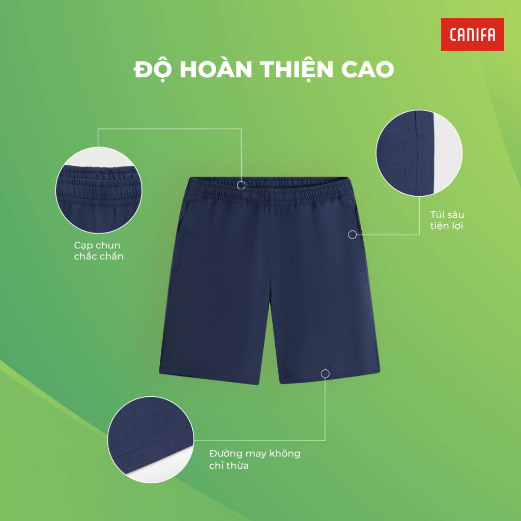Quần short active nam CANIFA cạp chun chất liệu thoáng mát 8BS26S005