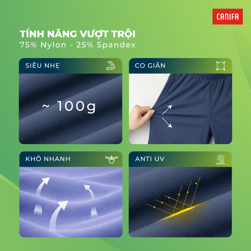 Quần short active nam CANIFA cạp chun chất liệu thoáng mát 8BS26S005