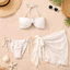 Bikini DTD 2 Mảnh Kèm Khăn Khoen Trái Tim Cao Cấp, Set Bikini 3 Chi Tiết Sang Chảnh, Quyến Rũ