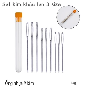 Set 9 kim khâu len bằng thép không gỉ kèm hộp nhựa dùng trong đan móc | Tiệm Len Của Sam - Sam Crochet