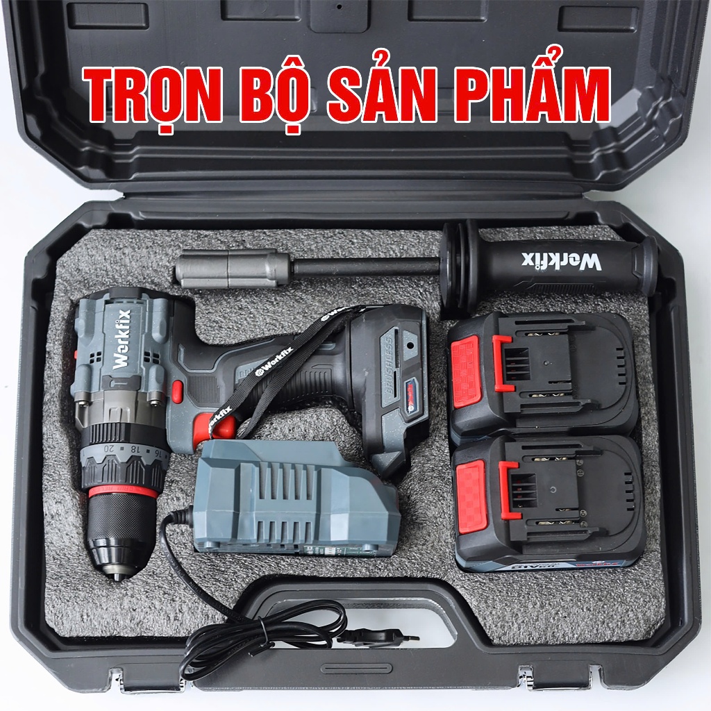 Máy Khoan Rút Lõi WF-ID165PLUS Siết 165N, Combo Mũi Khoan 63mm Chuôi Dài Chuyên Rút Lõi Bê Tông