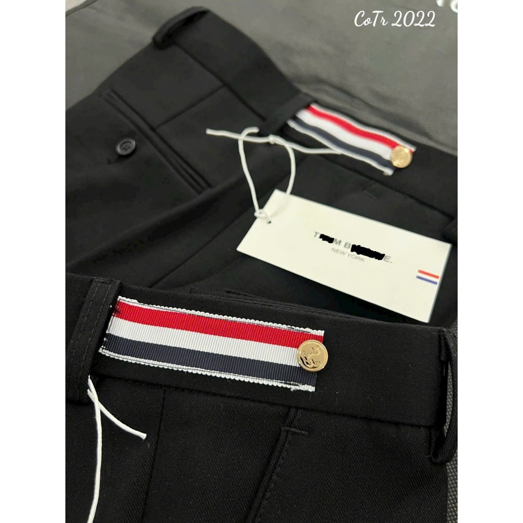 ⚡️[Hight Quality] Quần Âu Nam Nữ 1h0m Br Trouser Pants - Điểm Nhấn Kẻ Màu Bên Cạp Phối Cúc Vàng Cao Cấp