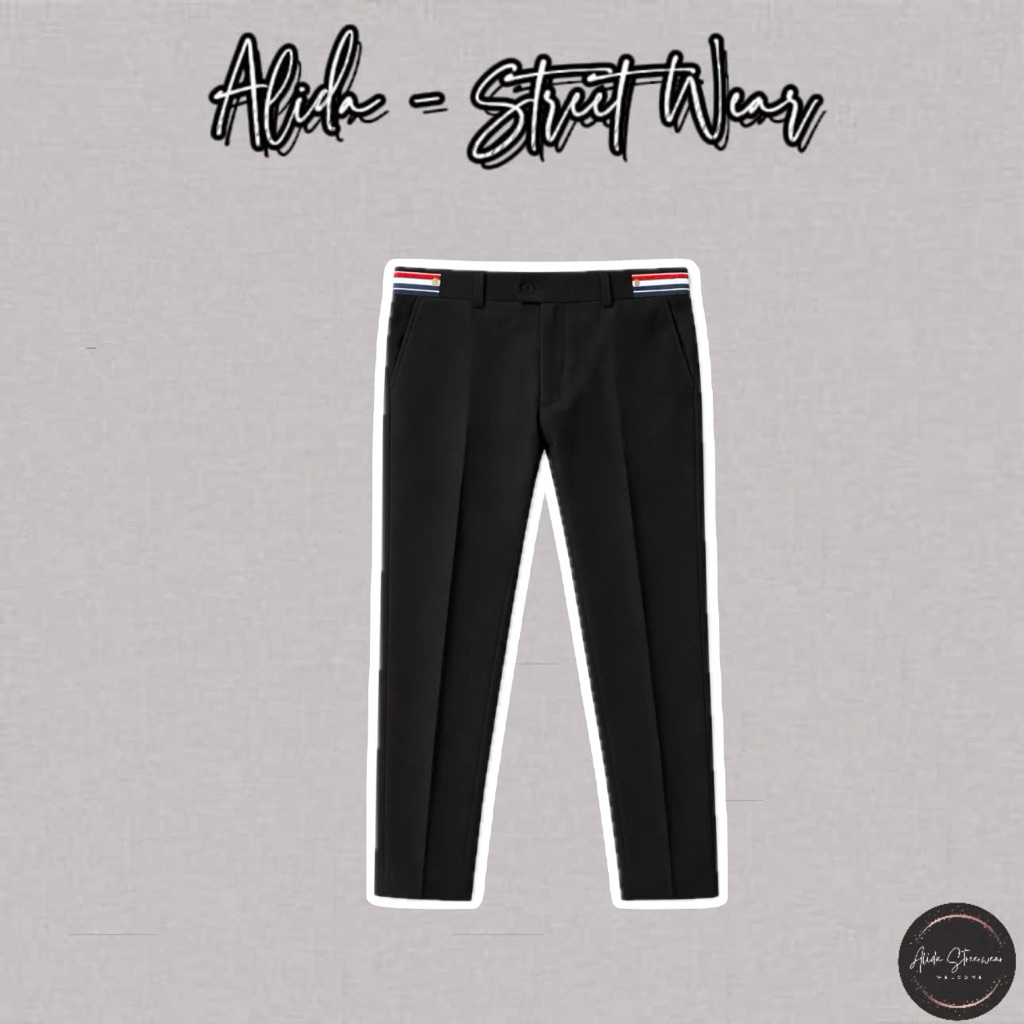 ⚡️[Hight Quality] Quần Âu Nam Nữ 1h0m Br Trouser Pants - Điểm Nhấn Kẻ Màu Bên Cạp Phối Cúc Vàng Cao Cấp