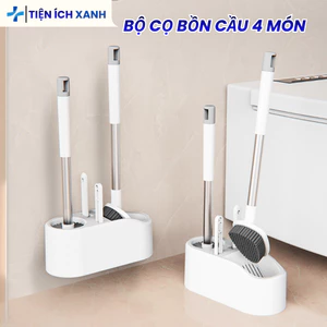 Cọ Bồn Cầu, Bộ Cọ Toilet Nhà Vệ Sinh 4 Trong 1, Cây Chà Nhà Vệ Sinh Đa Năng Kèm Hộp Đựng Dán Tường Tiện Lợi