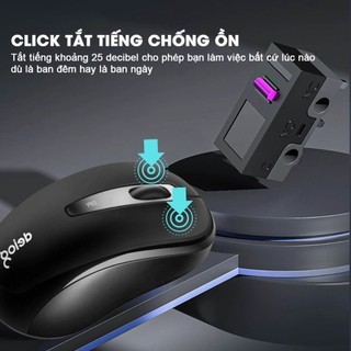 Chuột không dây Wireless 2.4G Deiog Q2 DPI 1600 thiết kế nhỏ gọn - bản slient chống ồn