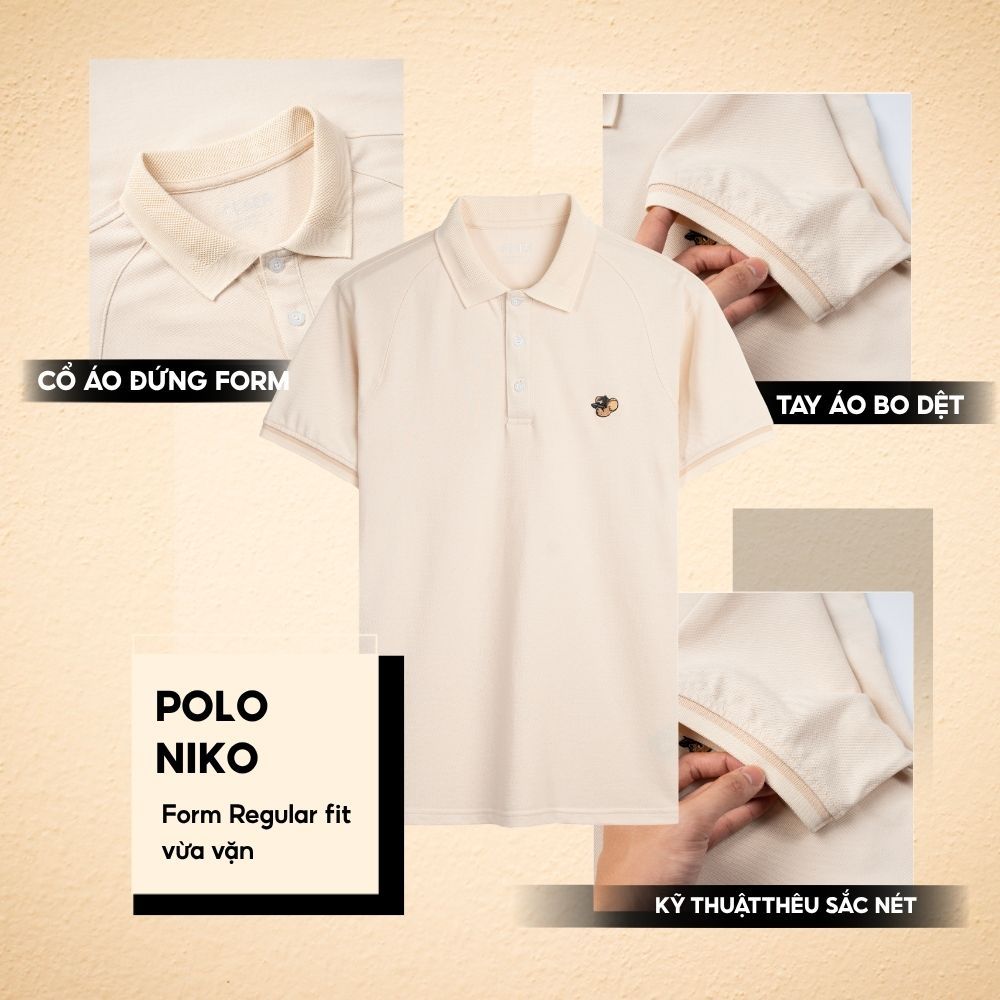 Áo polo NIKO thiết kế tối giản hiện đại, form chuẩn tôn dáng, chất vải Cotton Micro thoáng mát, mềm nhẹ chơi hè - FEAER