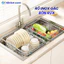 Rổ Gác Bồn Rửa Bát Chất Liệu Inox 304, Rổ Rửa Rau, Giá Úp Bát Gác Bồn Rửa Kéo Dài Thu Gọn Tiện Lợi