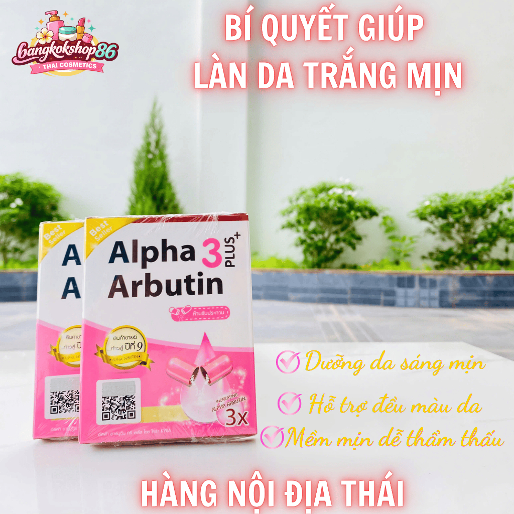 Combo 2 Vỉ Viên Mix Dưỡng Thể Alpha Arbutin Thái Lan – Dạng Viên Trộn Kem Body Ban Đêm