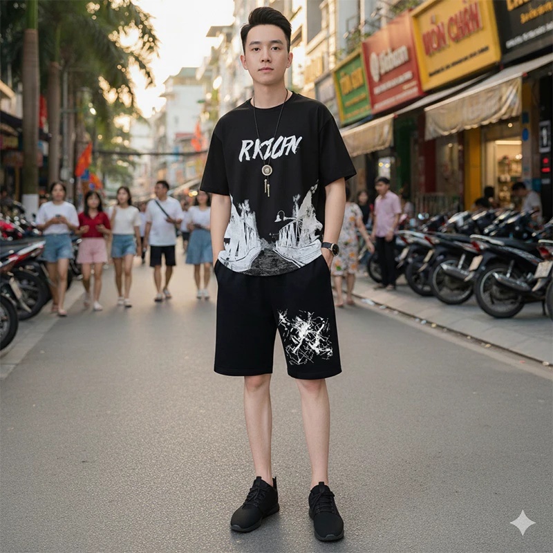 [Peinn] Đồ Bộ Nam Thun Lạnh Ice Ice Mẫu RKICAN Hot Trend Cực Đẹp DB40