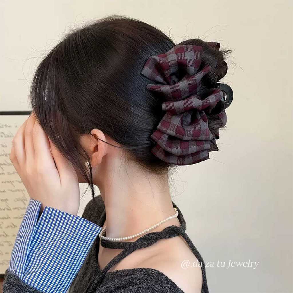 Kẹp Tóc Nơ Voan Tiểu Thư Phong Cách Hàn Quốc Size 13cm Kẹp Bong Bóng Đám Mây