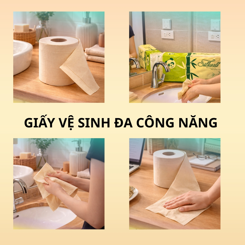 [HỎA TỐC] Giấy Vệ Sinh Silkwell Gấu Trúc 10 Cuộnx3 Lớp, Có Lõi Mềm Mịn Tan Trong Nước