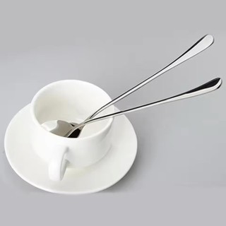 ( đá r ) Combo 10 Muỗng pha trà uống cà phê cán dài inox sáng bóng 2 kích thước 19,5 cm và 23,5 cm