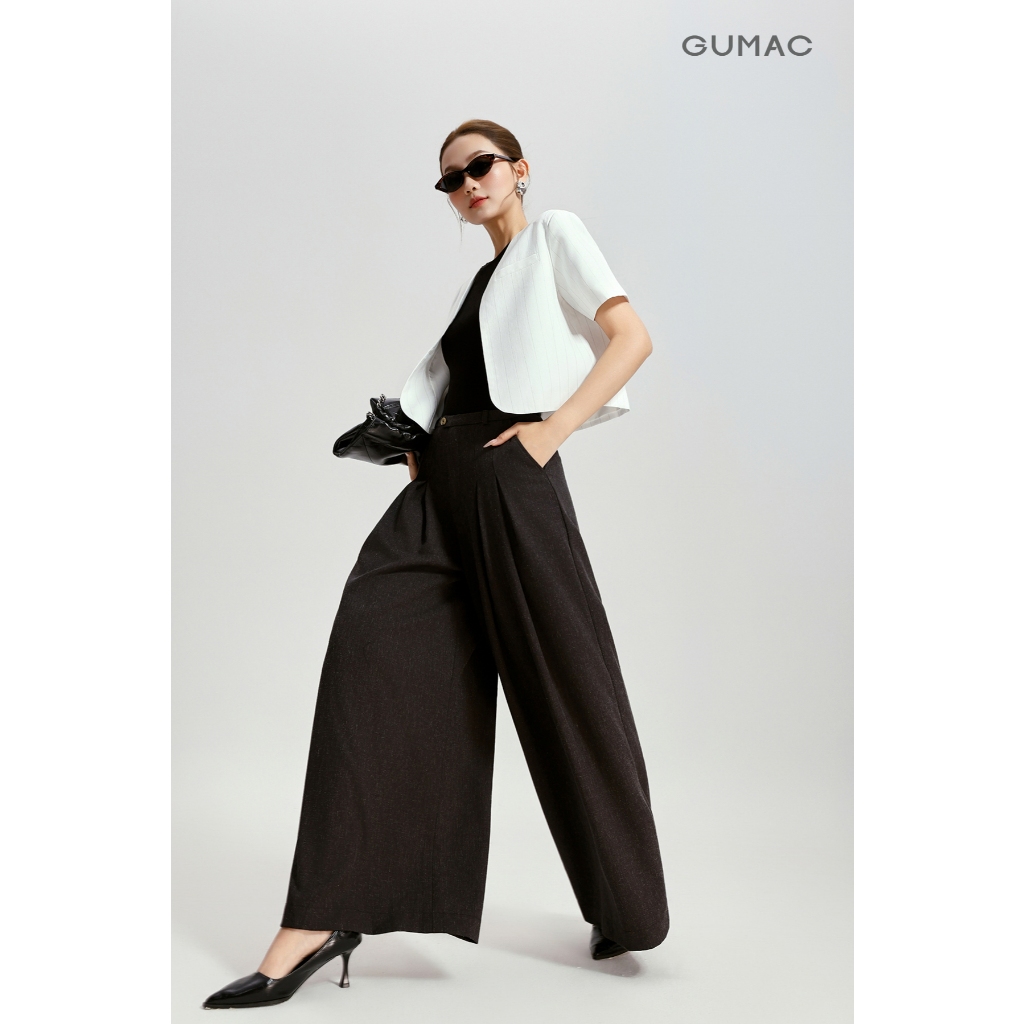 Quần Công Sở GUMAC Form Suông Rộng Túi Xéo Tiện Lợi Phong Cách Thanh Lịch QG04072