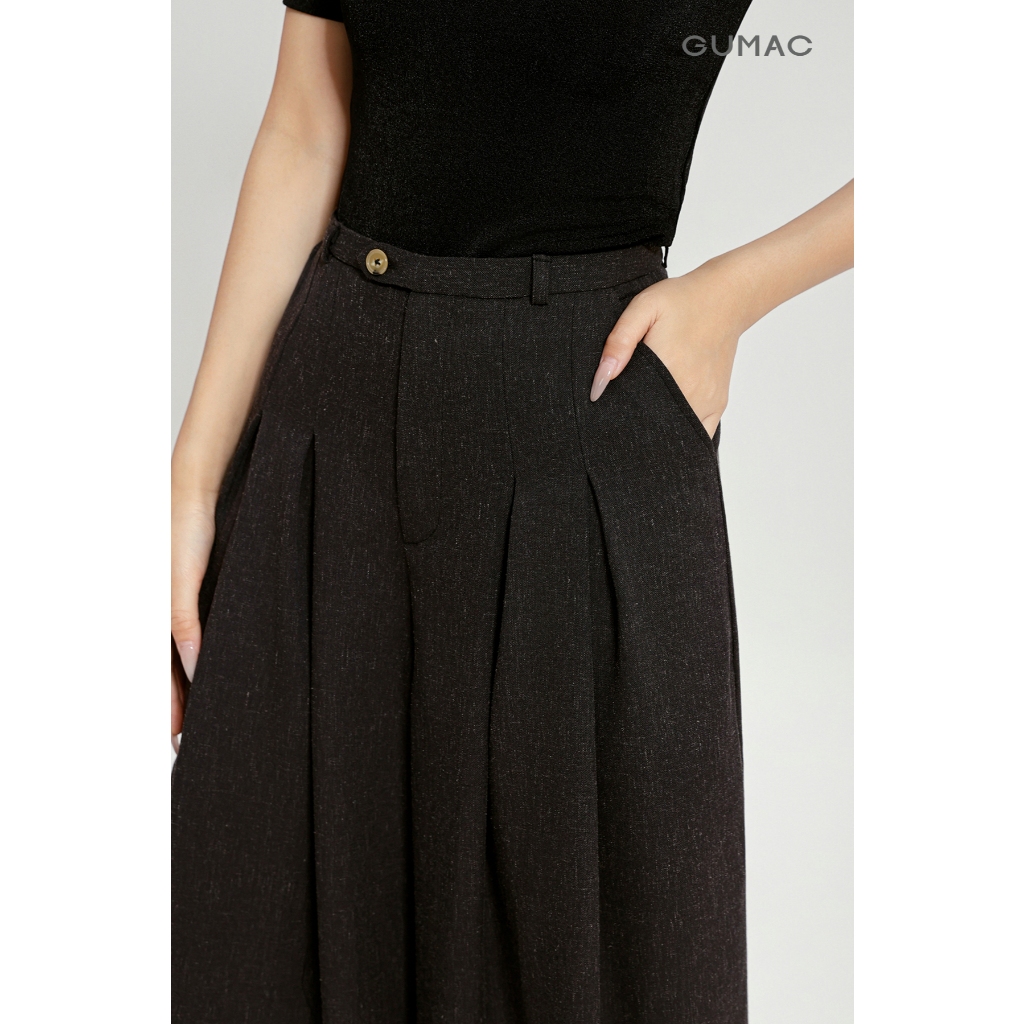 Quần Công Sở GUMAC Form Suông Rộng Túi Xéo Tiện Lợi Phong Cách Thanh Lịch QG04072