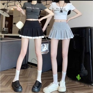 Chân váy xếp ly phối ren trắng | dáng xòe thun tăm | hack chân dài cực xinh