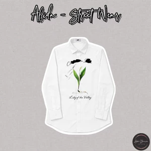 ⚡️[Hight Quality] Áo Sơ Mi D100 Nam Nữ White Shirts - Điểm Nhấn Hoa Lily Cao Cấp Sang Trọng Loại 1