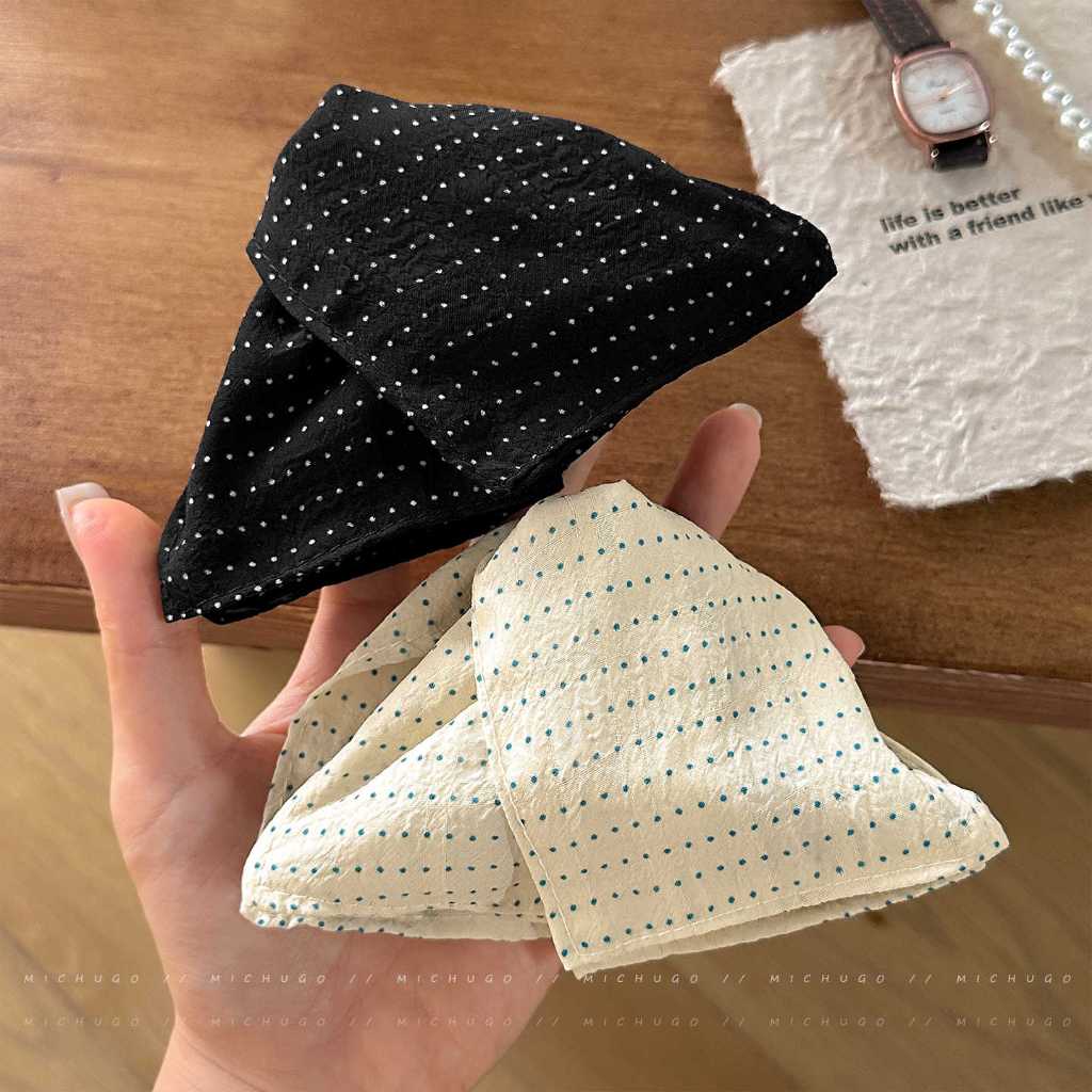 Kẹp Tóc Vải Chấm Bi Size 13cm Phong Cách Hàn Quốc