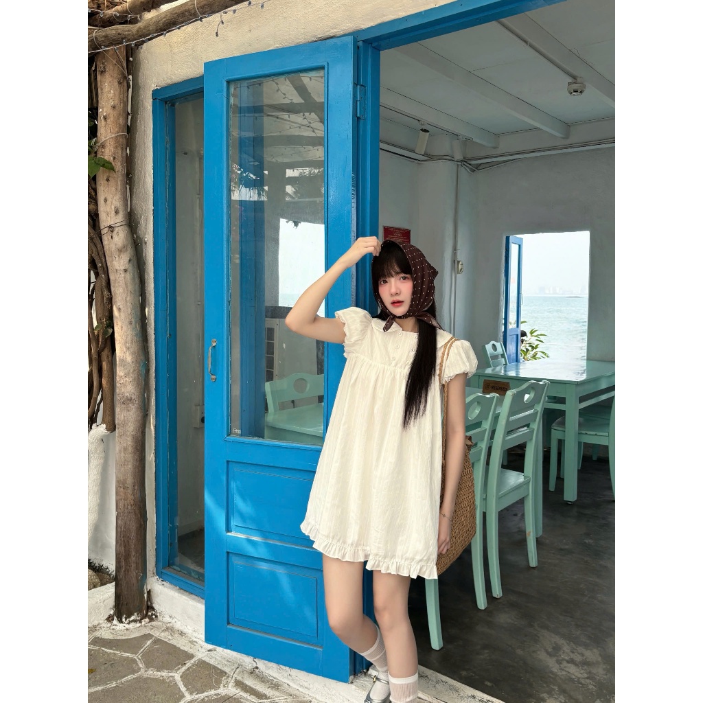 Đầm Nữ PORSAT DRESS Babydoll Tay Phồng Xinh Xắn SECODEE