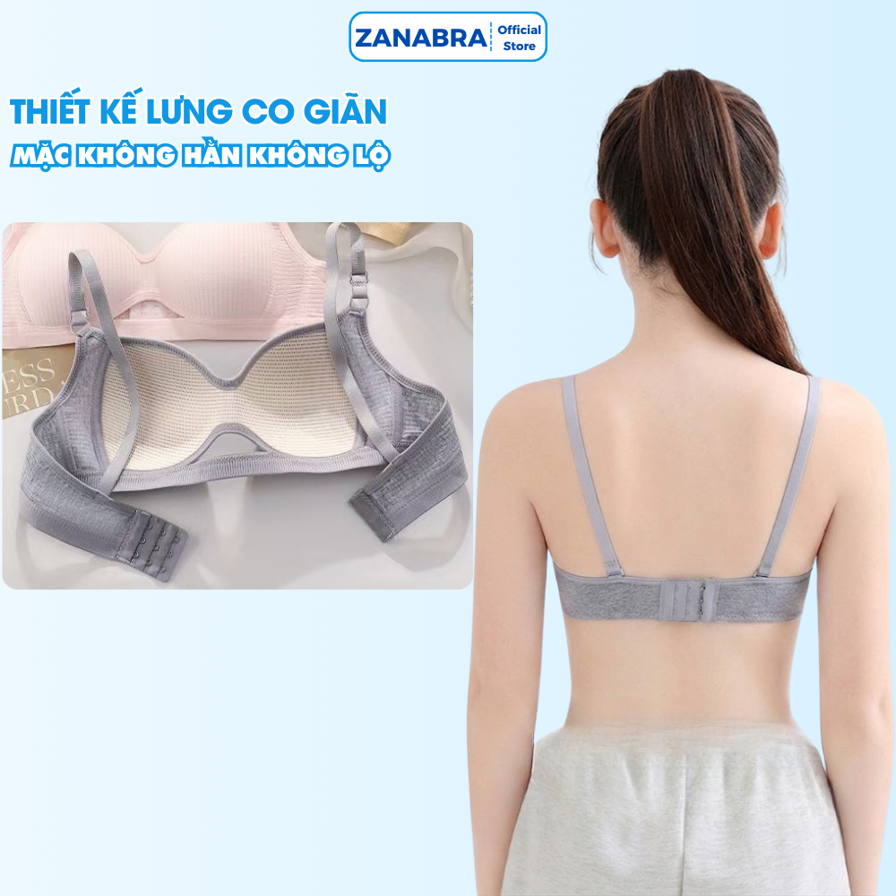 Áo Ngực Nữ Cotton Đệm Mỏng Thoáng Mát - Áo Lót Nữ Không Gọng Mỏng Nhẹ Co Giãn 4 Chiều ZANABRA A6114