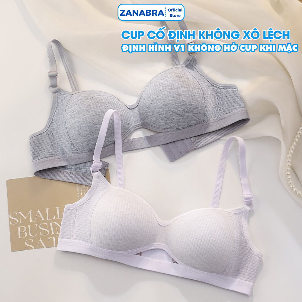 Áo Ngực Nữ Cotton Đệm Mỏng Thoáng Mát - Áo Lót Nữ Không Gọng Mỏng Nhẹ Co Giãn 4 Chiều ZANABRA A6114
