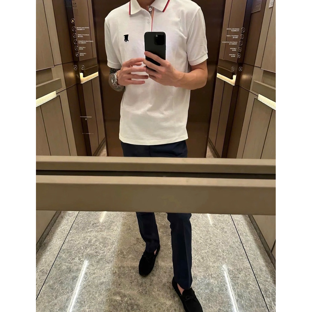 ⚡️[Hight Quality] Áo Polo Nam Nữ Bu1 Co11a Shirts - Điểm Nhấn Kẻ Viền Đỏ Phối Chữ Thêu Cao Cấp Sang Trọng Loại 1