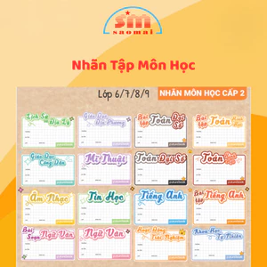 Nhãn Tập Môn Học FutureBook, Nhãn Tập Học Sinh Cấp 1 - Cấp 2 - Cấp 3 Theo Khối