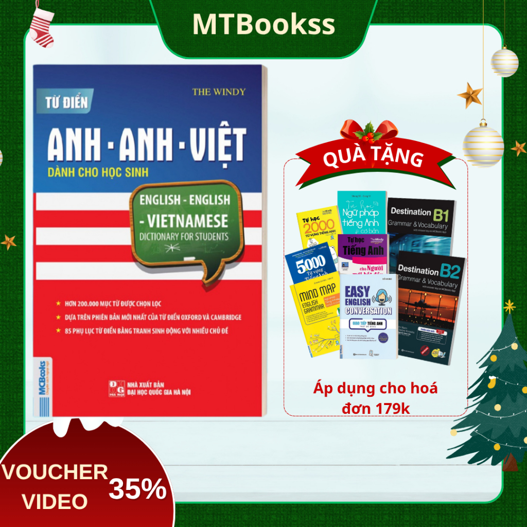 Sách - Từ Điển Anh - Anh - Việt Dành Cho Học Sinh - bìa đỏ