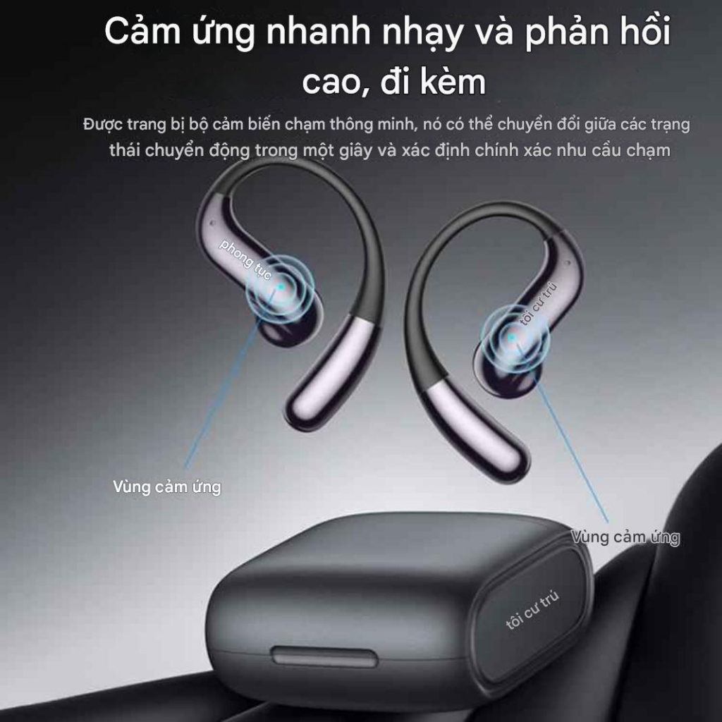 Tai nghe Bluetooth không dây Yesido YSP28 Open Ear kẹp vành tai thể thao chống ồn pin 25h chính hãng - ảnh 3