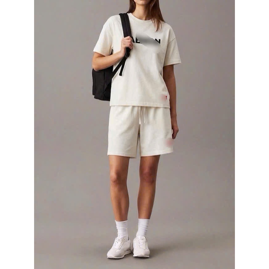 Bộ Cộc Cotton Nữ - Kiểu Dáng Basic, Chữ Thêu Nổi - Mặc Ở Nhà Hay Đi Chơi Đều Đẹp