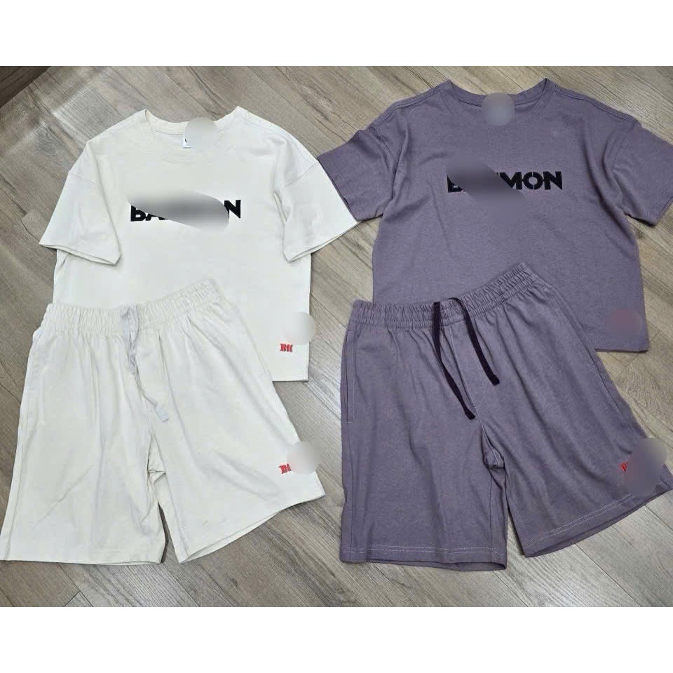 Bộ Cộc Cotton Nữ - Kiểu Dáng Basic, Chữ Thêu Nổi - Mặc Ở Nhà Hay Đi Chơi Đều Đẹp
