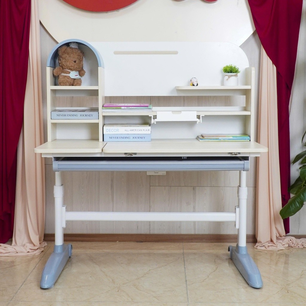 Product image (LIVESTREAM) Bộ bàn học chống gù Sakawin S110 Bàn học thiết kế thông minh điều chỉnh chiều cao bằng tay quay cho bé. 7