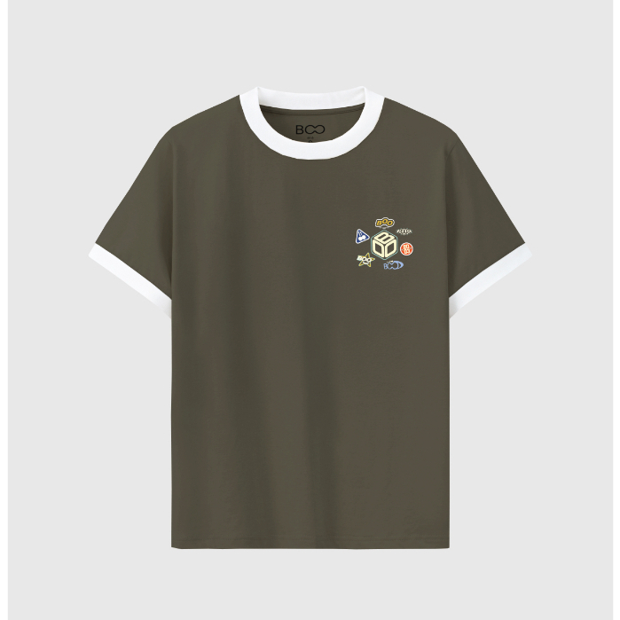 Áo Thun BOO Ringer Tee Unisex Logo Mix Chất Liệu Cao Cấp, Trẻ Trung Form Regular Vừa Vặn