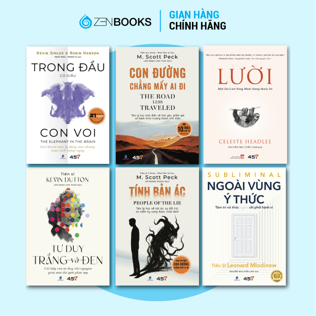 Bìa sách Bộ Sách Tâm Lý Học Nhận Thức Hành Vi Con Đường Chẳng Mấy Ai Đi Tính Bản Ác Lười