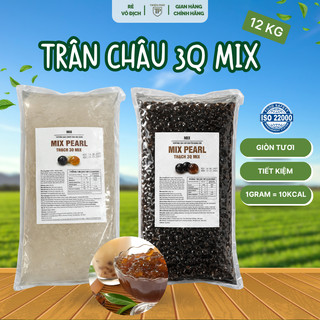 [Thùng sỉ 12kg] Trân châu 3q Zion mix trắng và đen, giòn thơm, ngọt thanh, làm topping trà sữa, trà hoa quả
