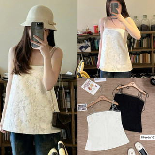 Áo 2 dây nữ ForgirlStudio chất ren ép phối ren lưới cá tính T230