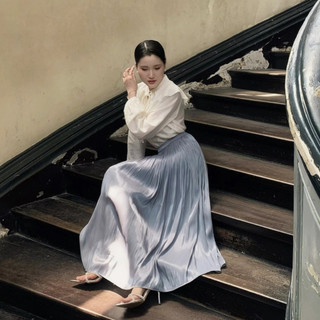 [HOẢ TỐC] Chân Váy Lụa Satin Dáng Suông Xếp Ly Mềm Mại Lưng Thun Thanh Lịch | Satin Skirt Premium