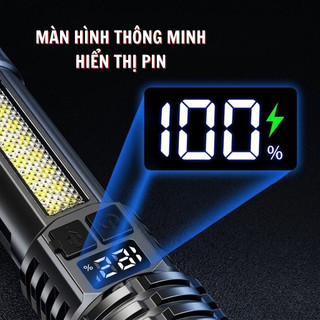 Đèn pin LED đa năng, sạc Type-C, có đèn bên tiện lợi, siêu sáng dùng cho cắm trại, sửa chữa, mất điện