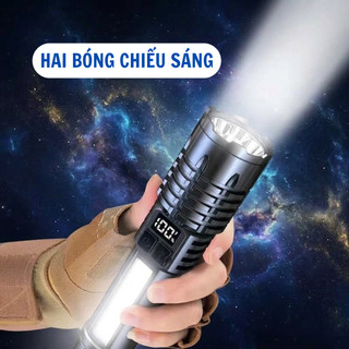 Đèn pin LED đa năng, sạc Type-C, có đèn bên tiện lợi, siêu sáng dùng cho cắm trại, sửa chữa, mất điện