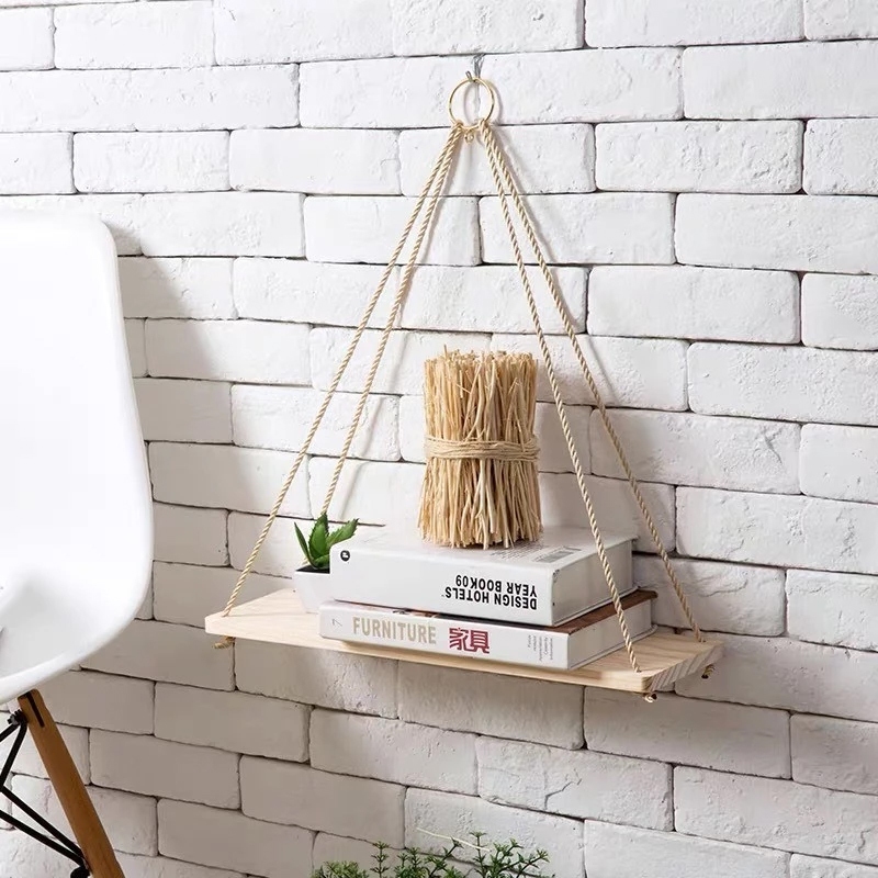 Kệ Gỗ Treo Tường Decor Dây Thừng Phong Cách Vintage - - Biến Góc Tường Trống Thành Không Gian Sống Ảo