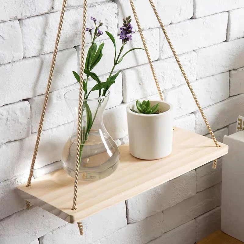 Kệ Gỗ Treo Tường Decor Dây Thừng Phong Cách Vintage - - Biến Góc Tường Trống Thành Không Gian Sống Ảo