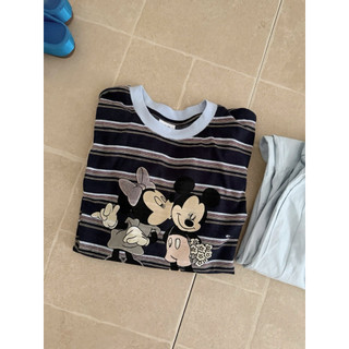 •𝙆𝙞𝙣𝙜𝙨𝙝𝙤𝙥𝙗𝙚𝙖𝙪𝙩𝙮•Áo Phông Mickey Kẻ Sọc Xanh QC